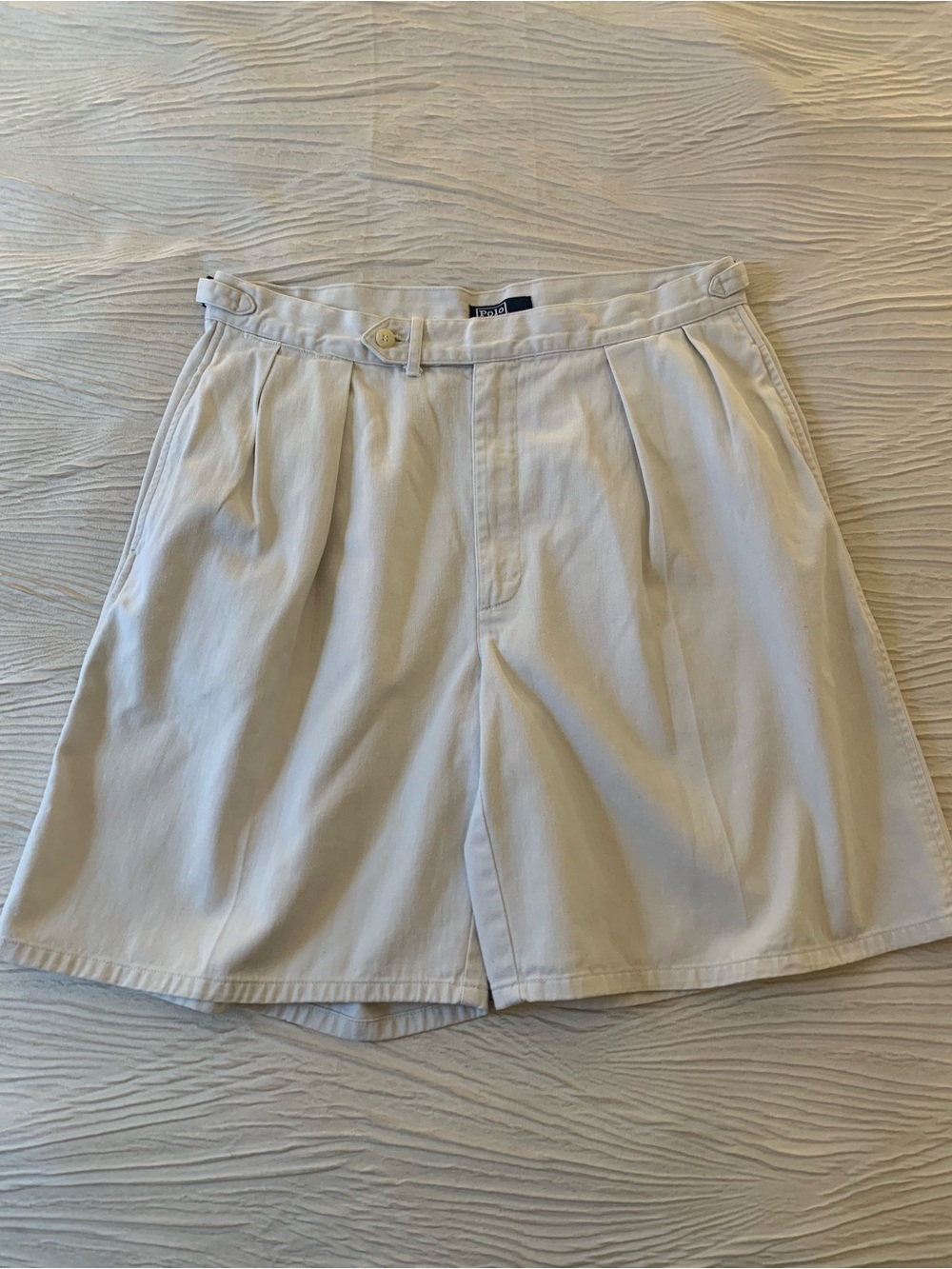 Vintage Made in USA Polo Ralph Lauren Khaki Cinch Waist Golf Shorts, size 36